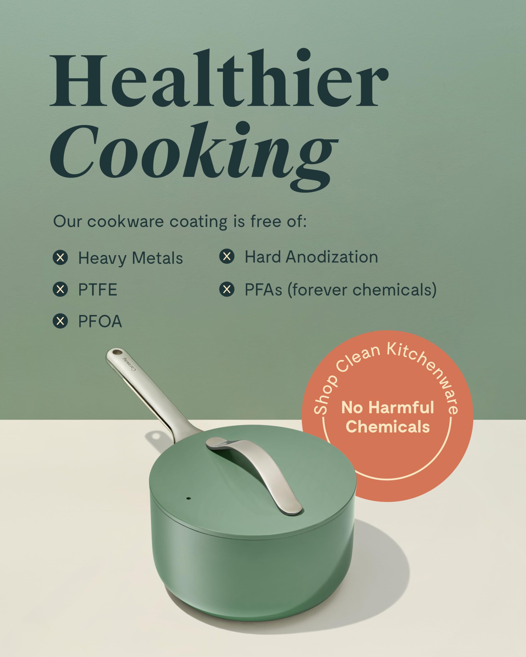 Caraway saucepan on stove cooking sauce demonstrating even heating benefit