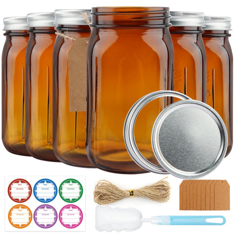 CARBLIN six-pack amber jars front packaging showing complete set and lids