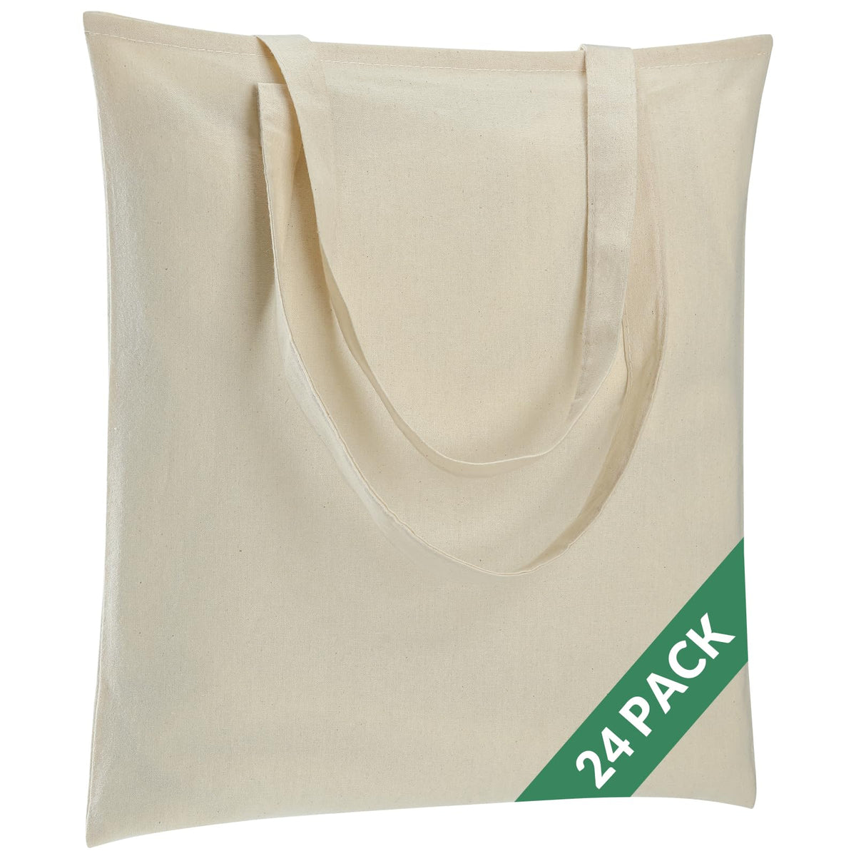 Carbrea front view of 24-pack beige totes showing bulk value