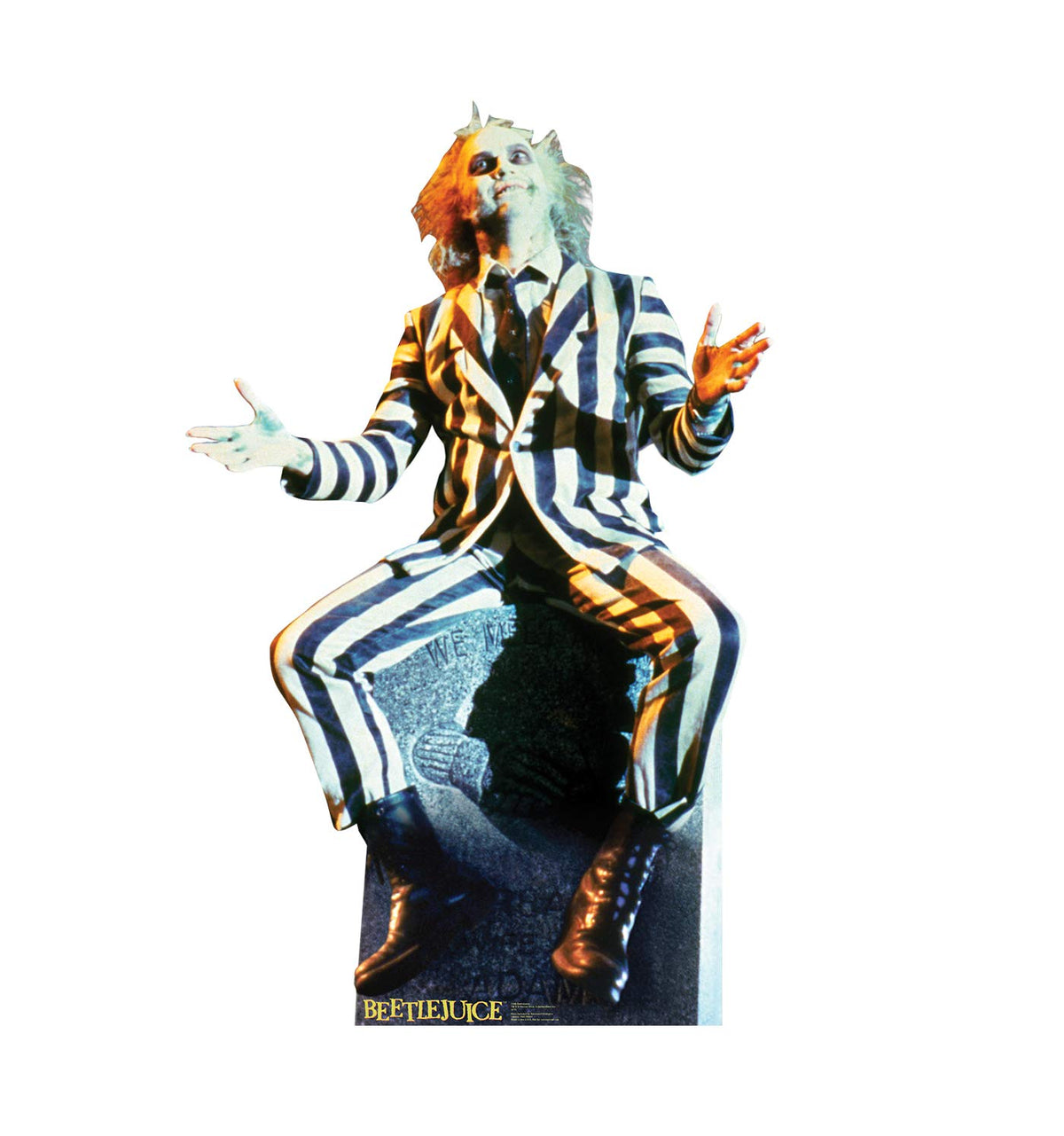Cardboard People Beetlejuice front view showing bold pose and instant photo appeal
