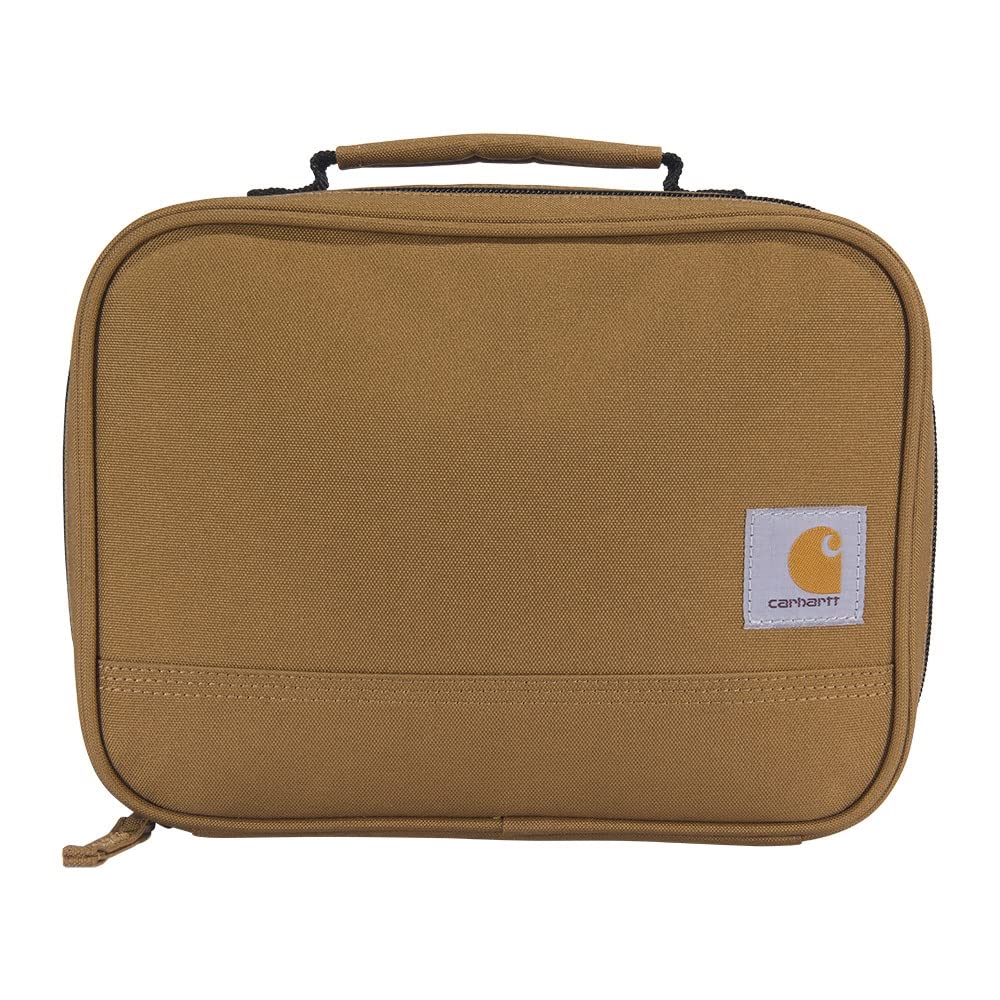 Carhartt insulated lunch cooler front view showing durable 500D fabric and logo for lasting protection