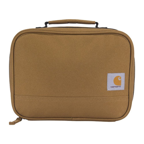Carhartt insulated lunch cooler front view showing durable 500D fabric and logo for lasting protection
