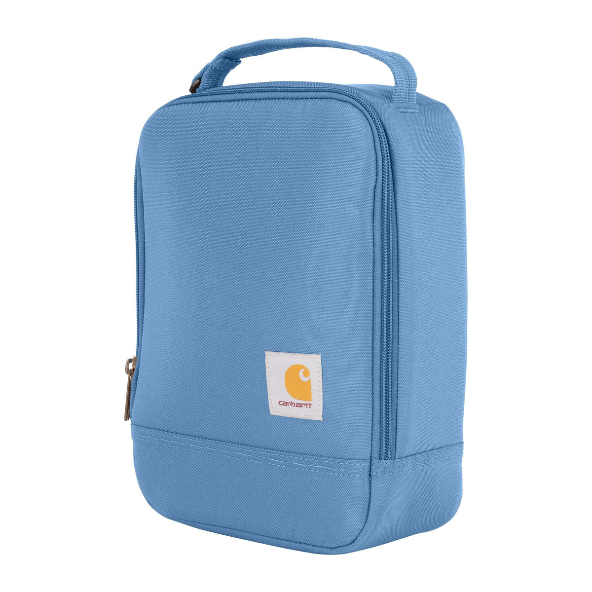 Carhartt lunch box front view showing durable fabric and zipper for reliable protection