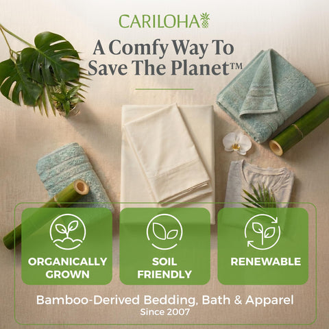 Cariloha styled bedroom with sheets showing natural, relaxed luxury