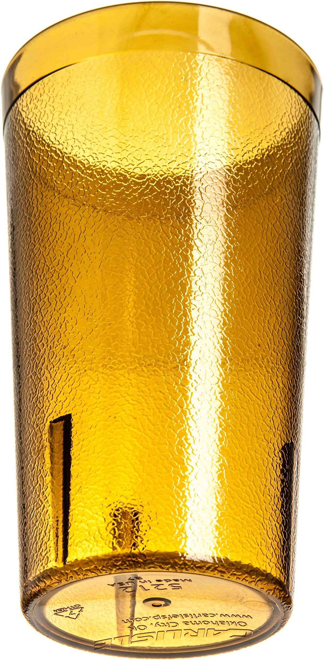 Carlisle amber tumbler close-up of pebbled exterior providing better grip