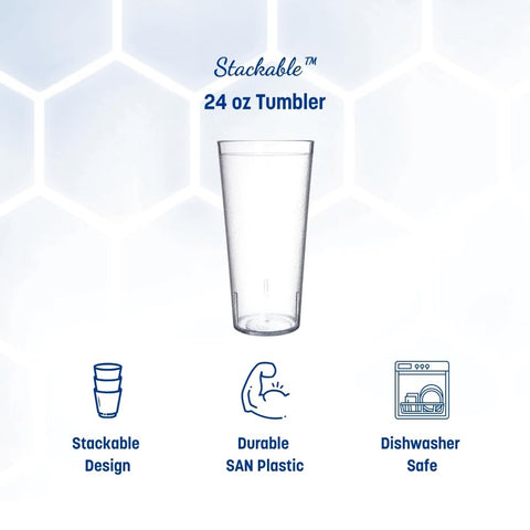 Carlisle clear tumbler side profile highlighting faceted sides and grip benefit