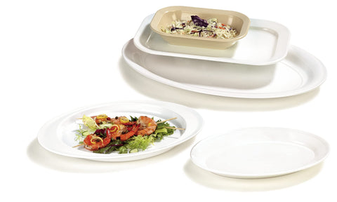 Carlisle Displayware serving roast and sides to demonstrate attractive plating