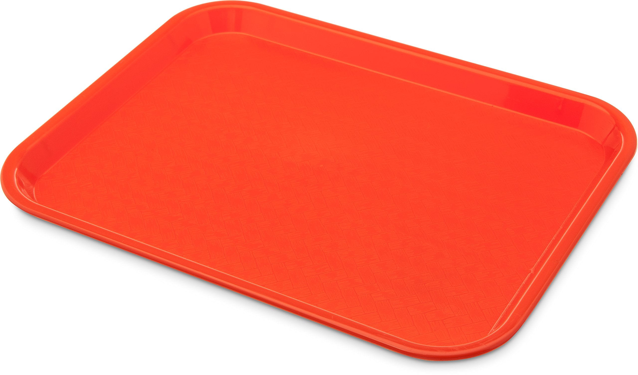 Carlisle orange tray front view showing durable design and easy handling