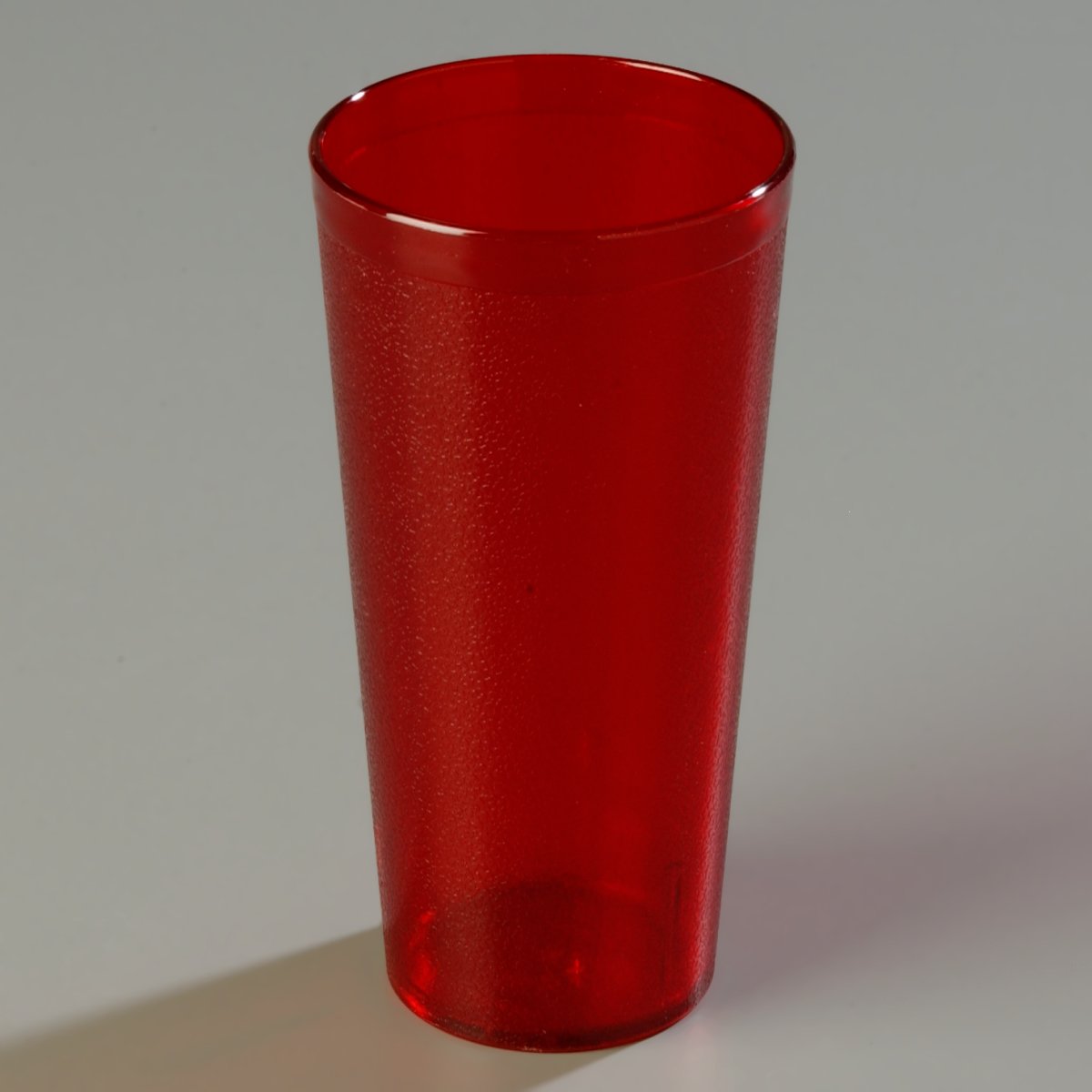 Carlisle tumbler angle highlighting integrated stacking lugs to prevent jamming