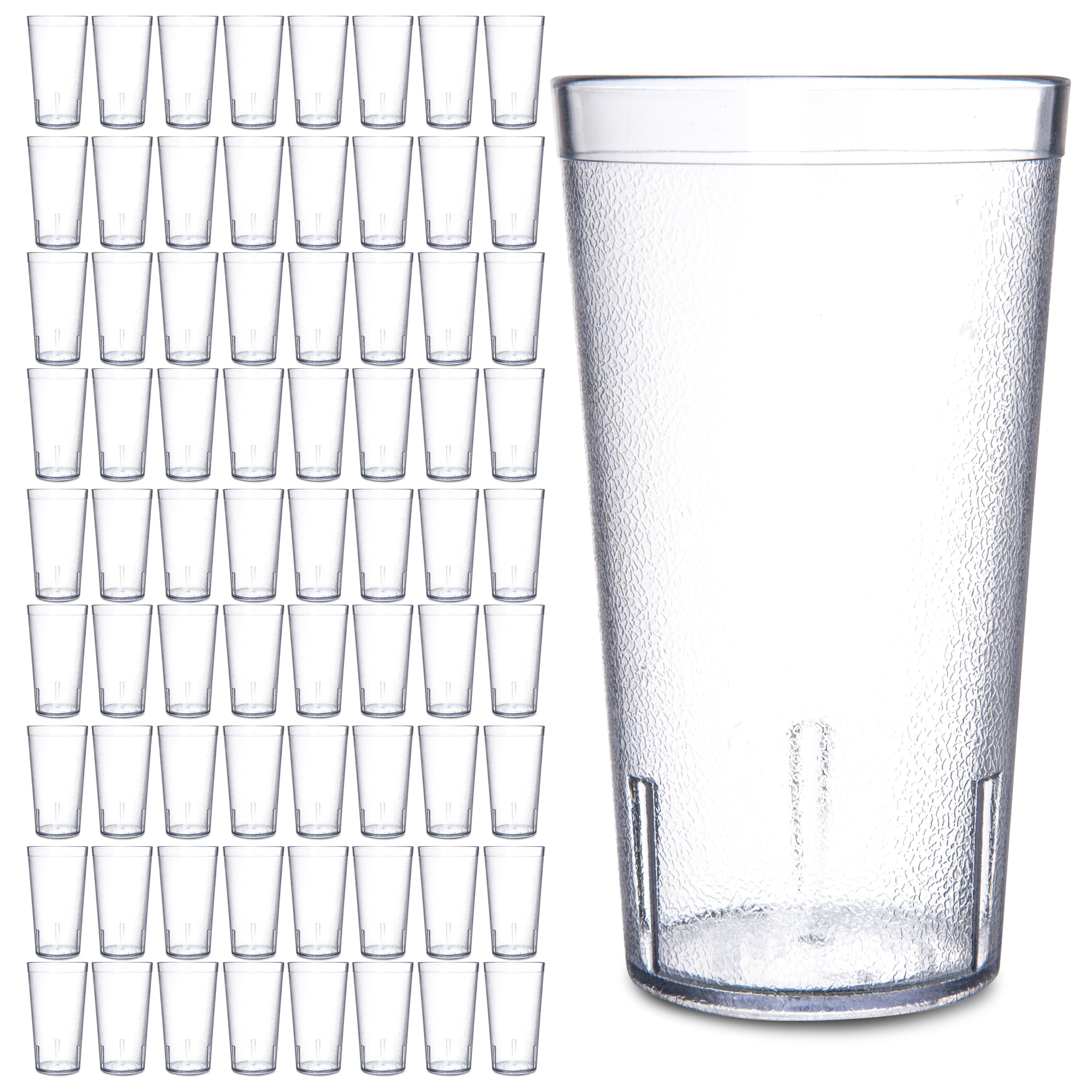 Carlisle front view of 20 oz tumbler showing shape and clarity benefit