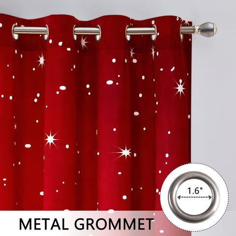 CAROMIO stainless silver grommet detail for easy hanging and smooth rod glide benefits