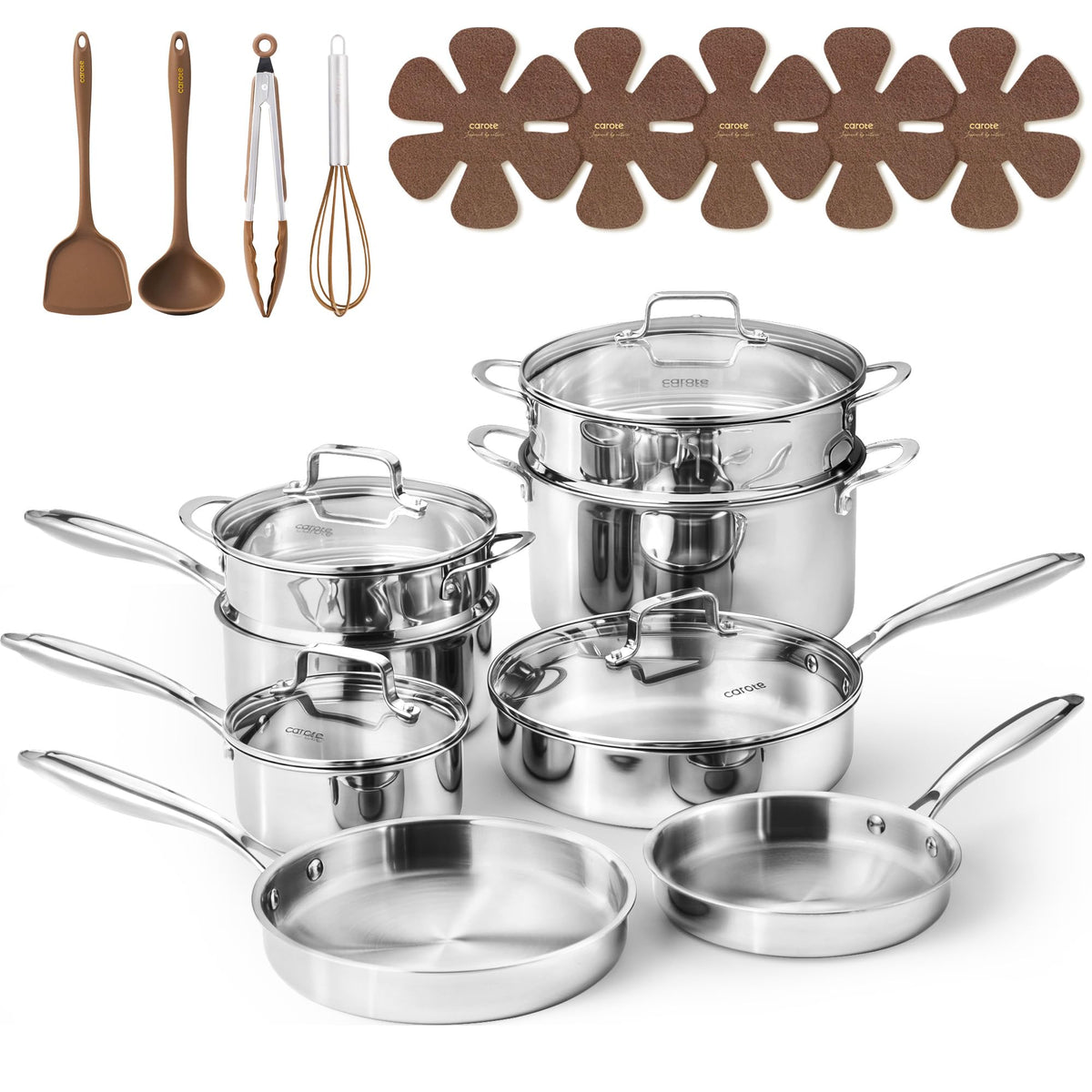 CAROTE full 21pcs set front view showing complete collection benefit