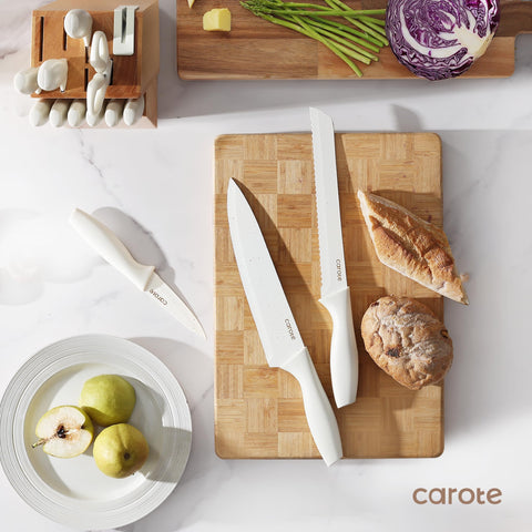 CAROTE wooden block with built-in sharpener for quick on-demand edge maintenance