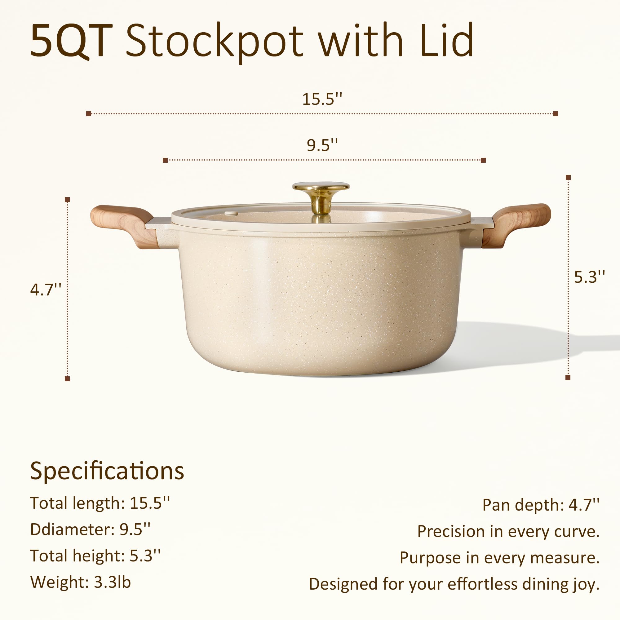CAROTE ceramic interior close-up highlighting smooth nonstick surface for easy cleaning