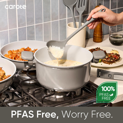 CAROTE ceramic nonstick close-up, easy-release surface for healthier cooking