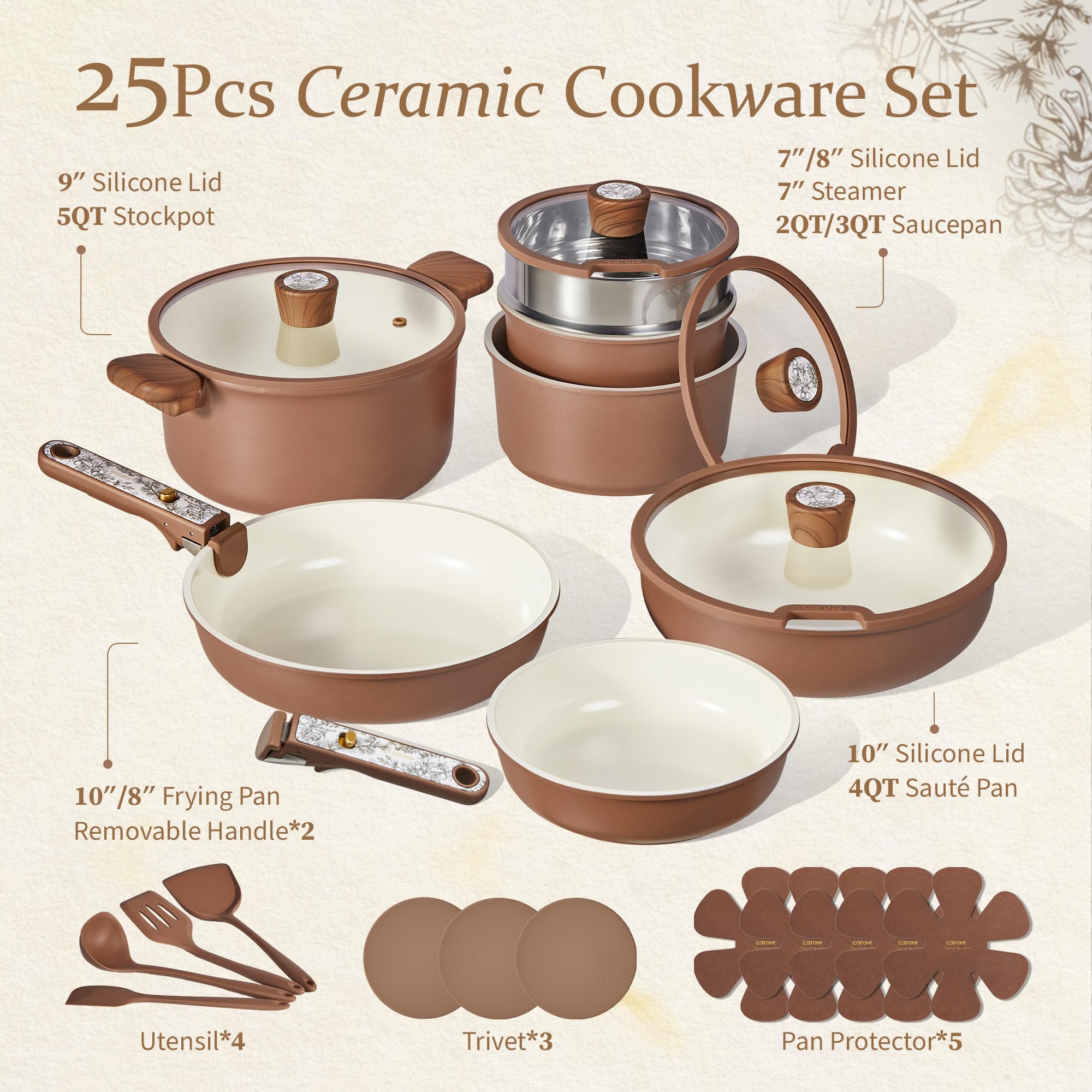 CAROTE close-up of ceramic nonstick surface highlighting easy-release benefit