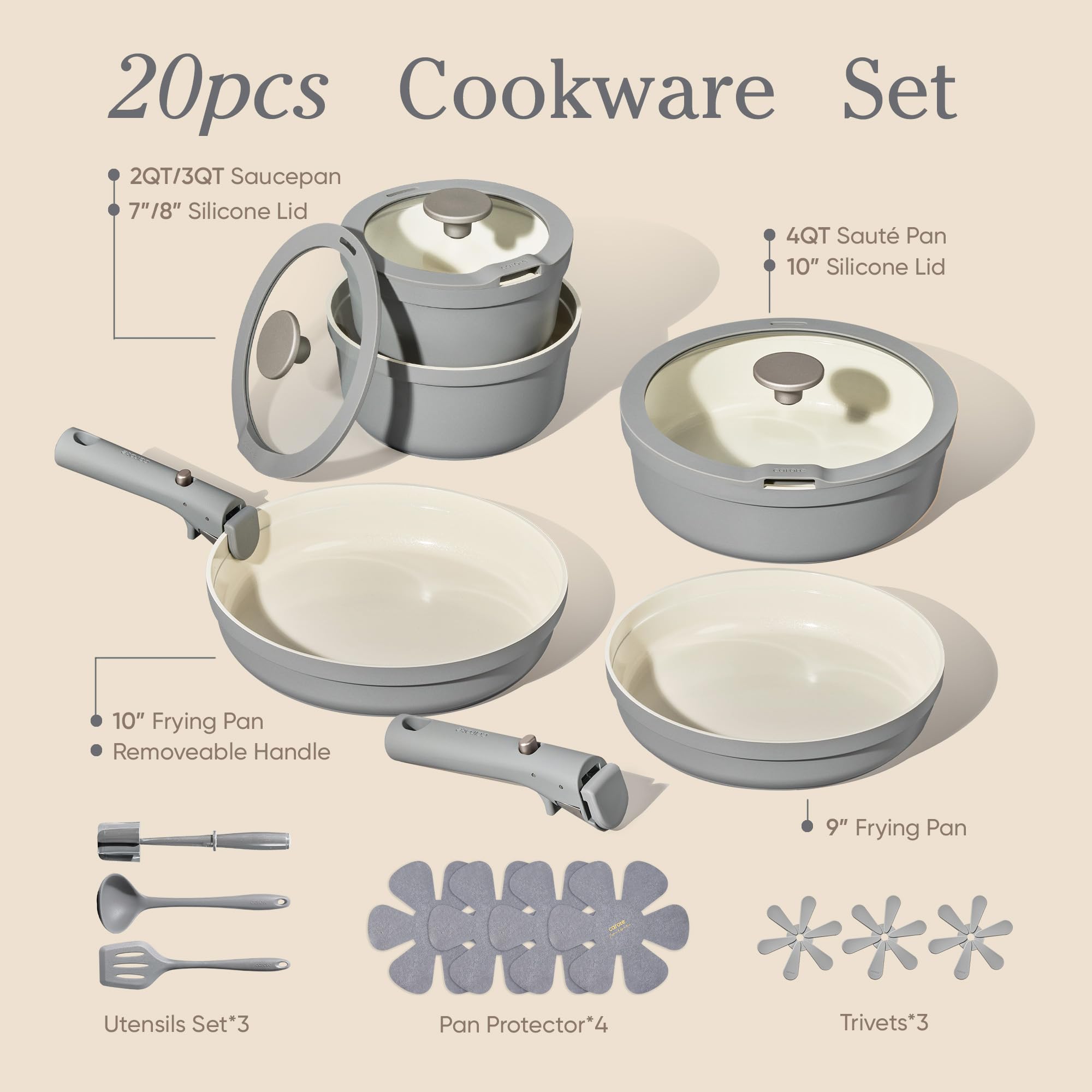 CAROTE ceramic nonstick surface close-up for easy cleanup and healthier cooking