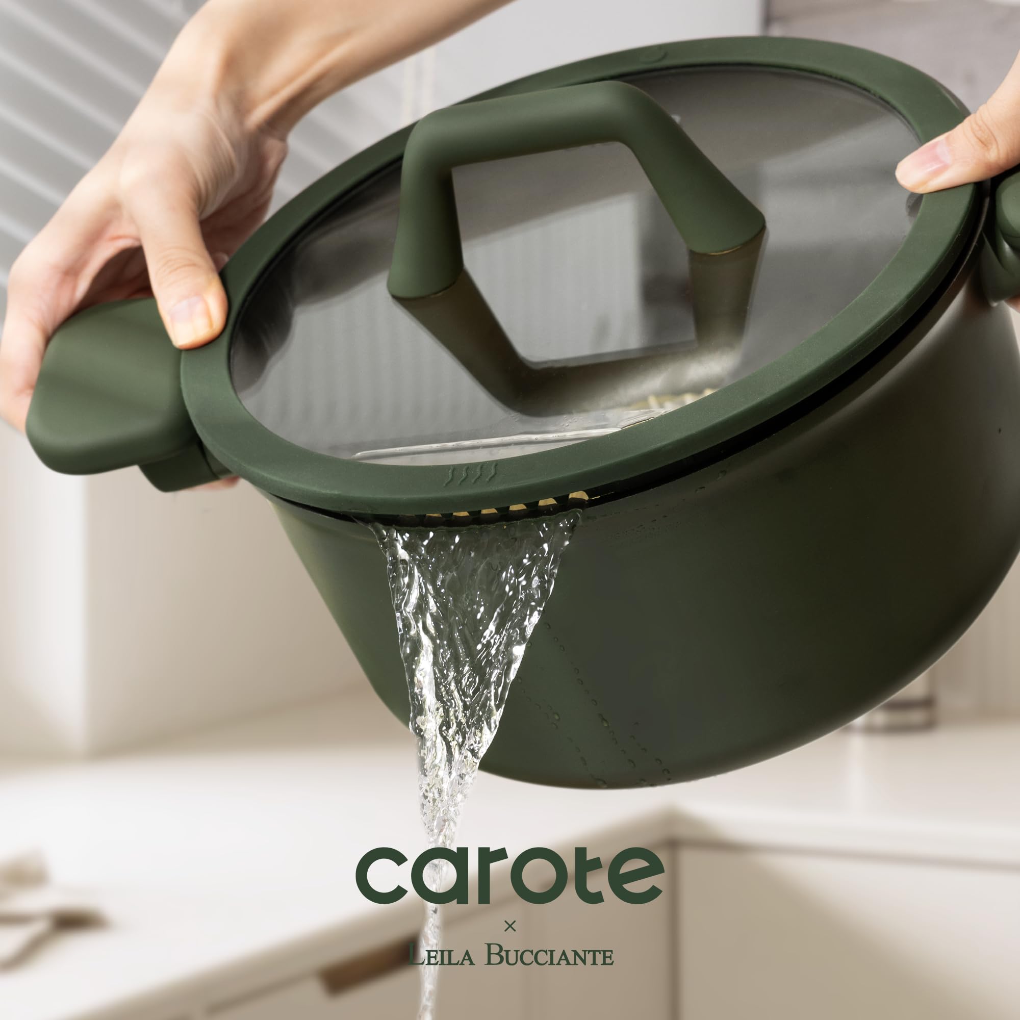 CAROTE close-up of titanium-reinforced coating showing durable nonstick benefit