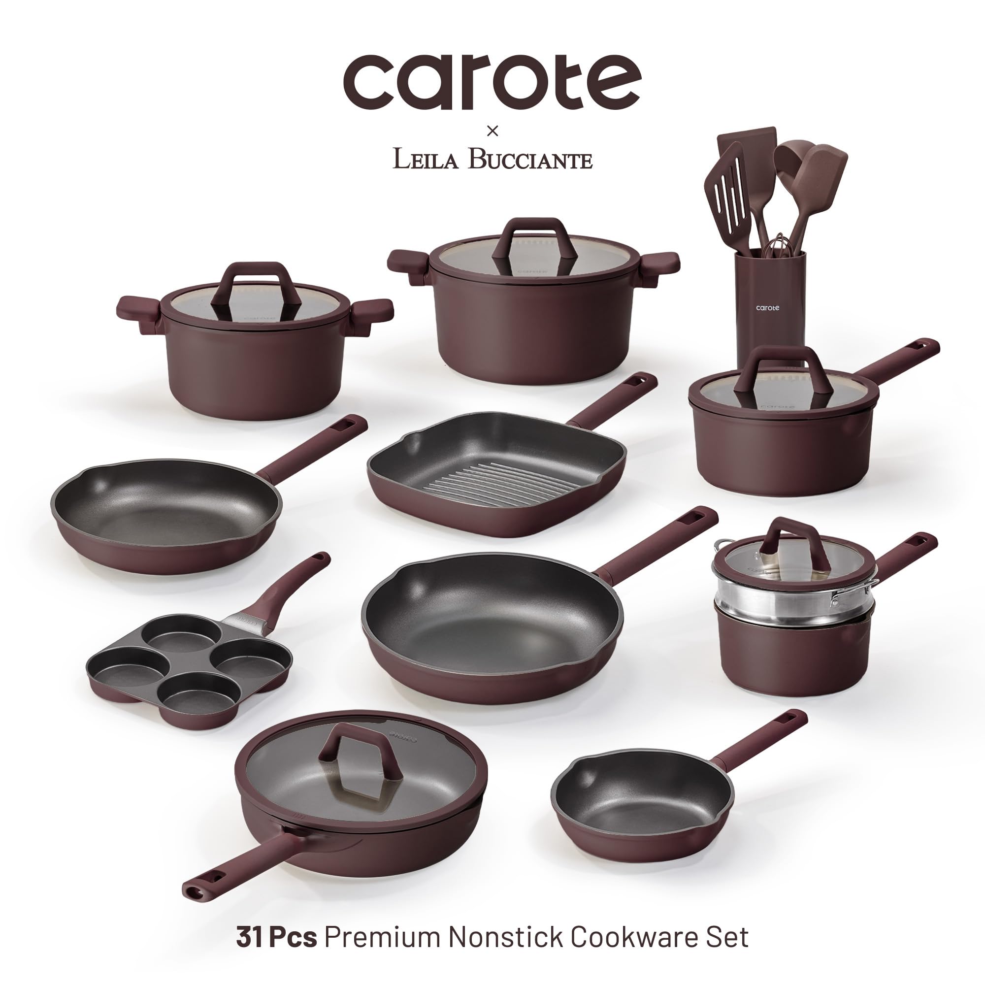 CAROTE close-up of granite nonstick surface highlighting easy release