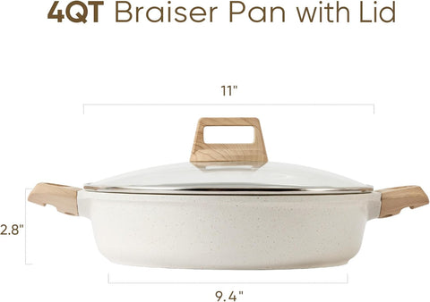 CAROTE close-up of granite nonstick surface highlighting effortless food release