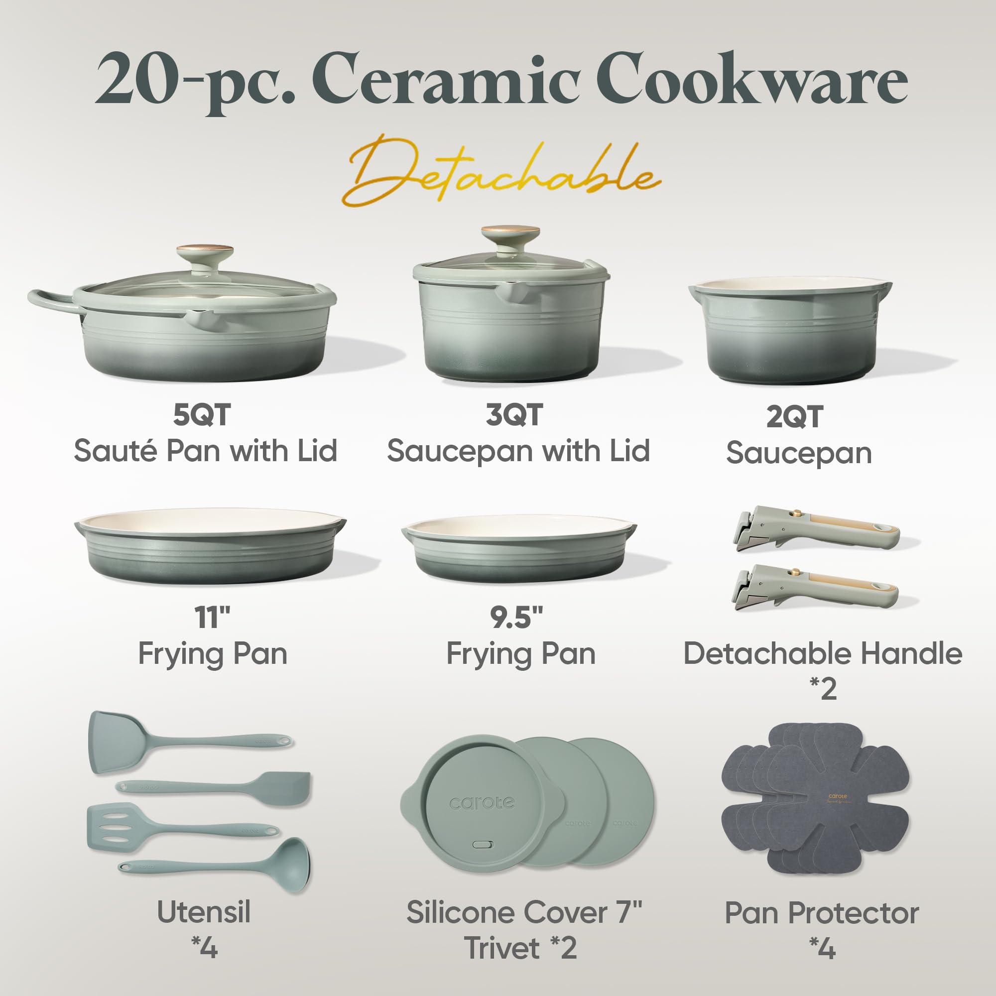 CAROTE closeup titanium nonstick surface showing easy-release benefit