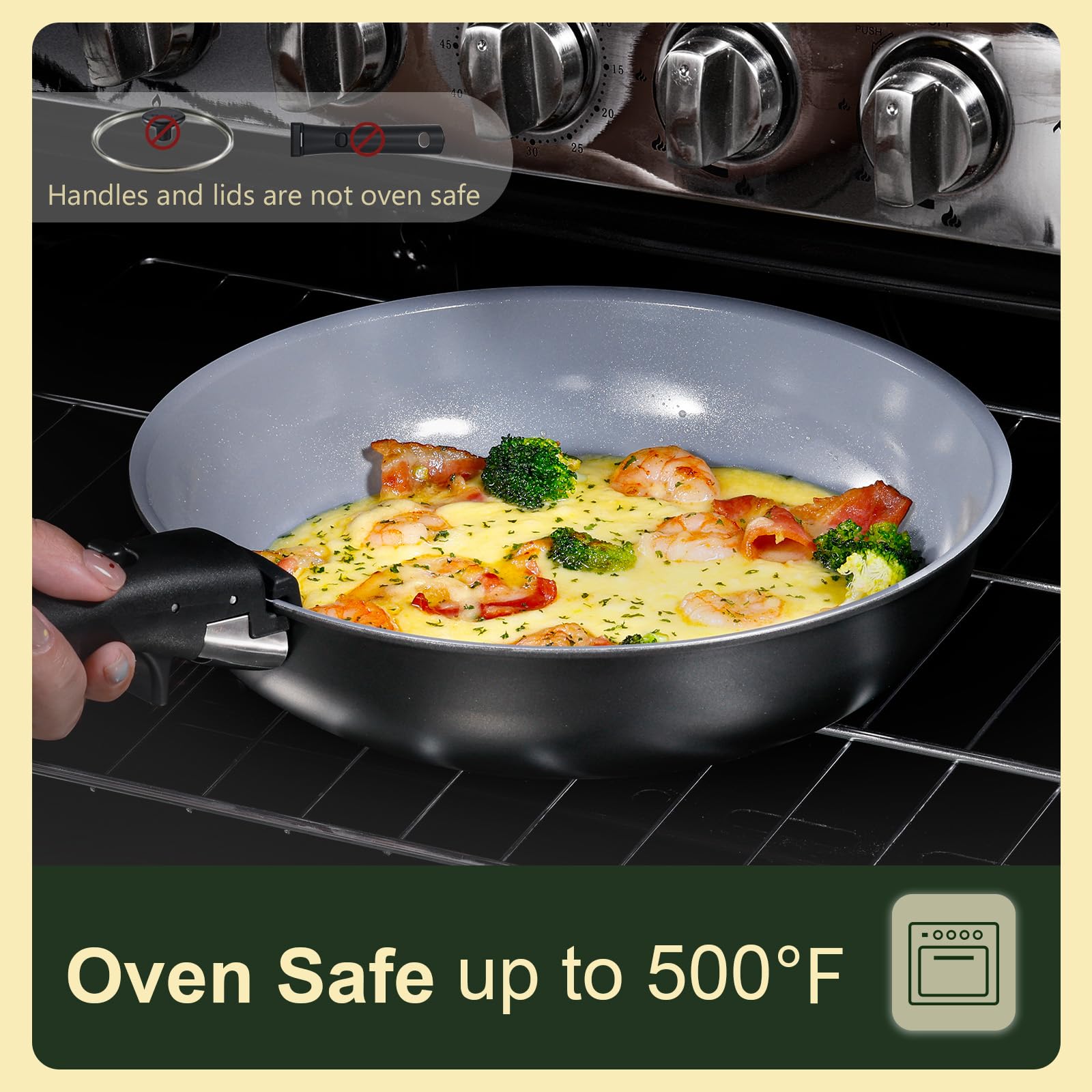 CAROTE sauté pan on stovetop in use demonstrating even heat distribution
