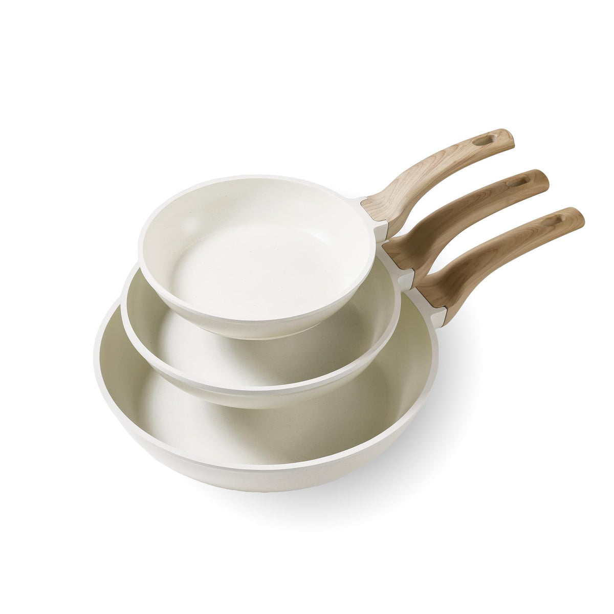 CAROTE cream white 3-piece set front view showing matching finish and organized storage benefit