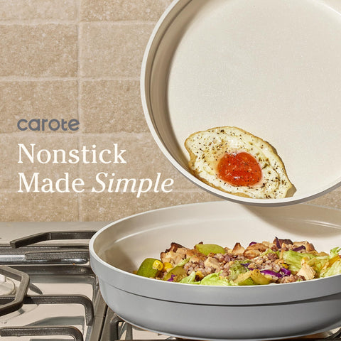 CAROTE detachable handle being removed for oven use and compact storage benefit