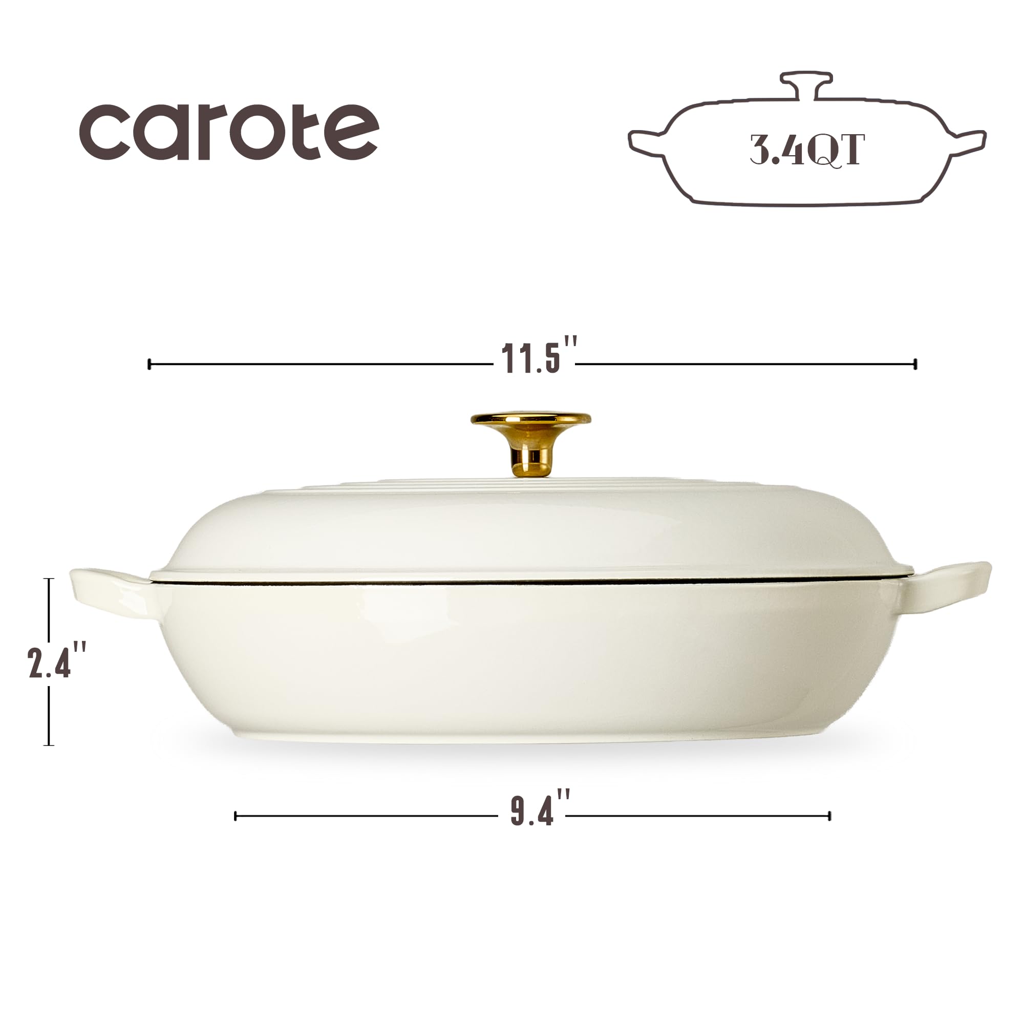 CAROTE textured matte black enamel interior close-up, improves seasoning over time