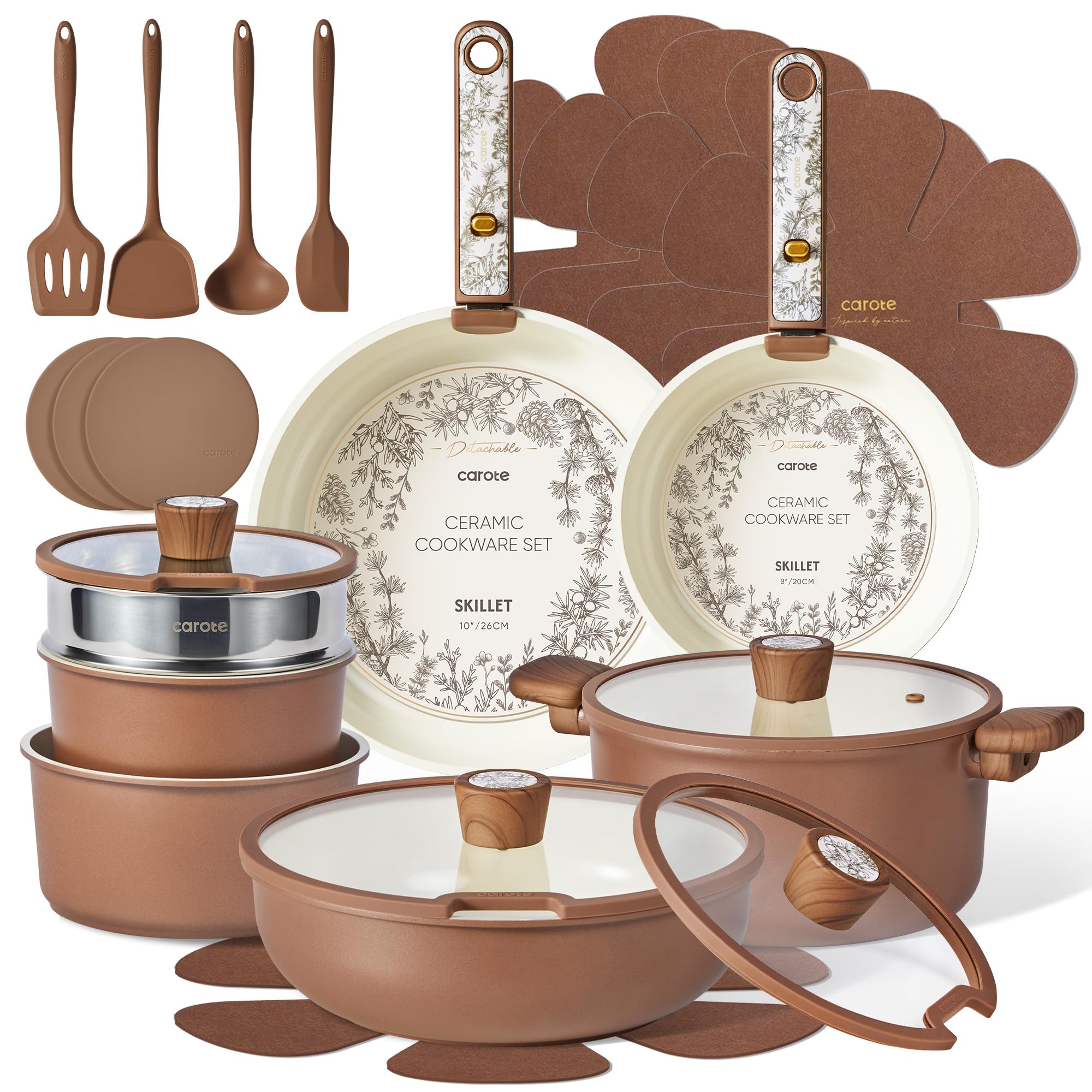 CAROTE front packaging showing full 25-piece set and organized layout benefit