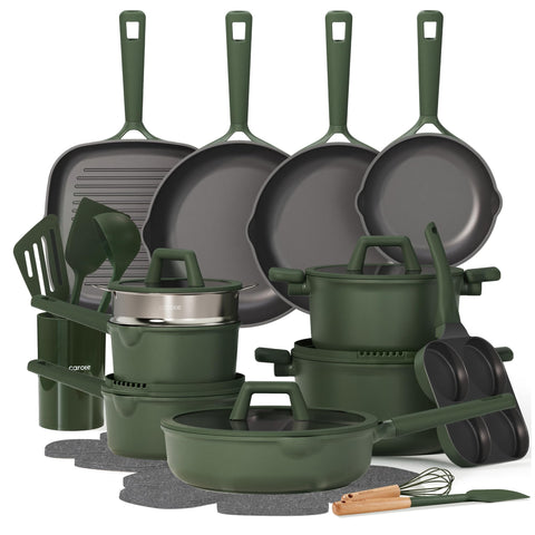CAROTE full set front view showing cookware and lids, ready for any meal