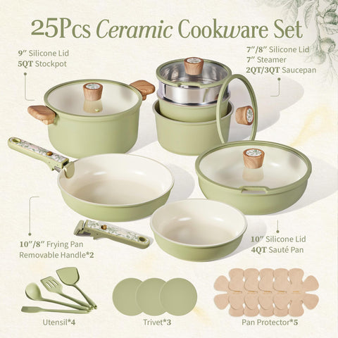 CAROTE ceramic frying pan close-up showing smooth nonstick surface for easy release
