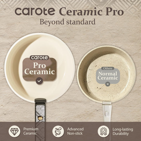 CAROTE frying pan in use with food sliding off for easy cooking