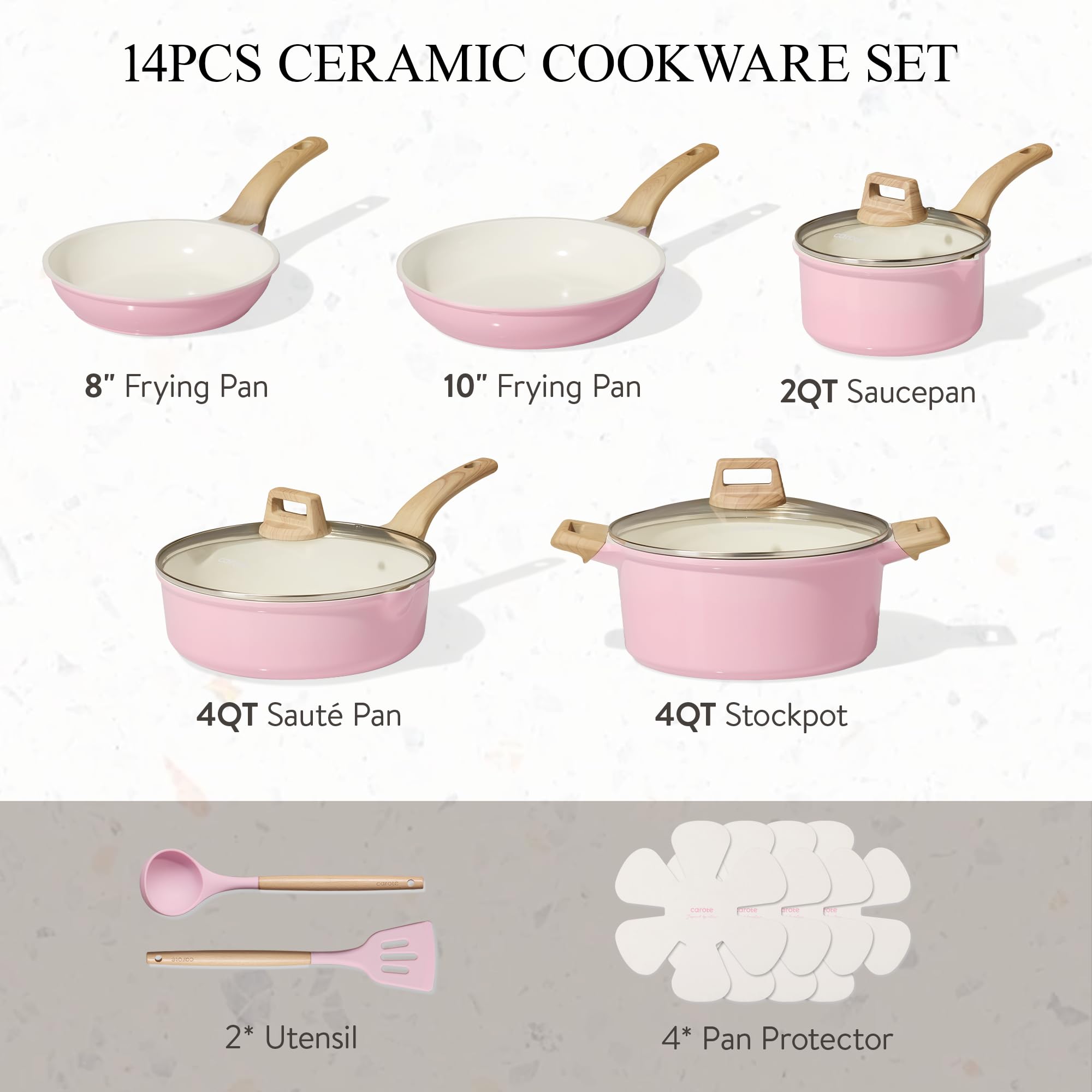 CAROTE frying pan top view showing nonstick surface for easy cooking