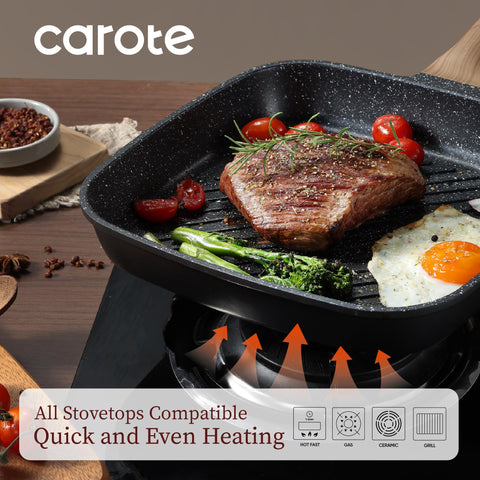 CAROTE handle detail with wood-grain grip for safe comfortable handling