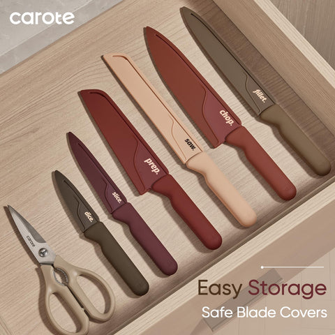 CAROTE kitchen shears and paring knife detail for trimming herbs and precision tasks