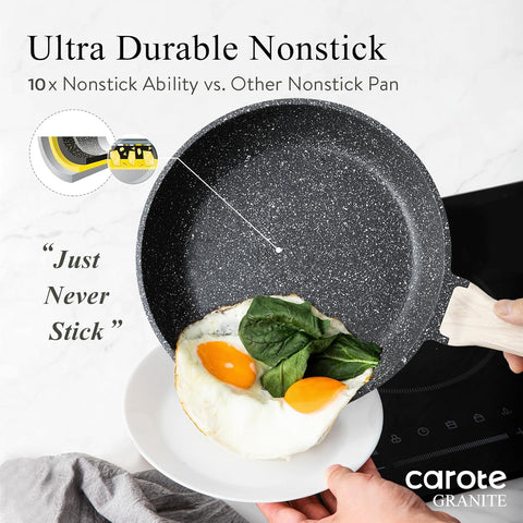 CAROTE knife set and utensils displayed benefit food prep efficiency