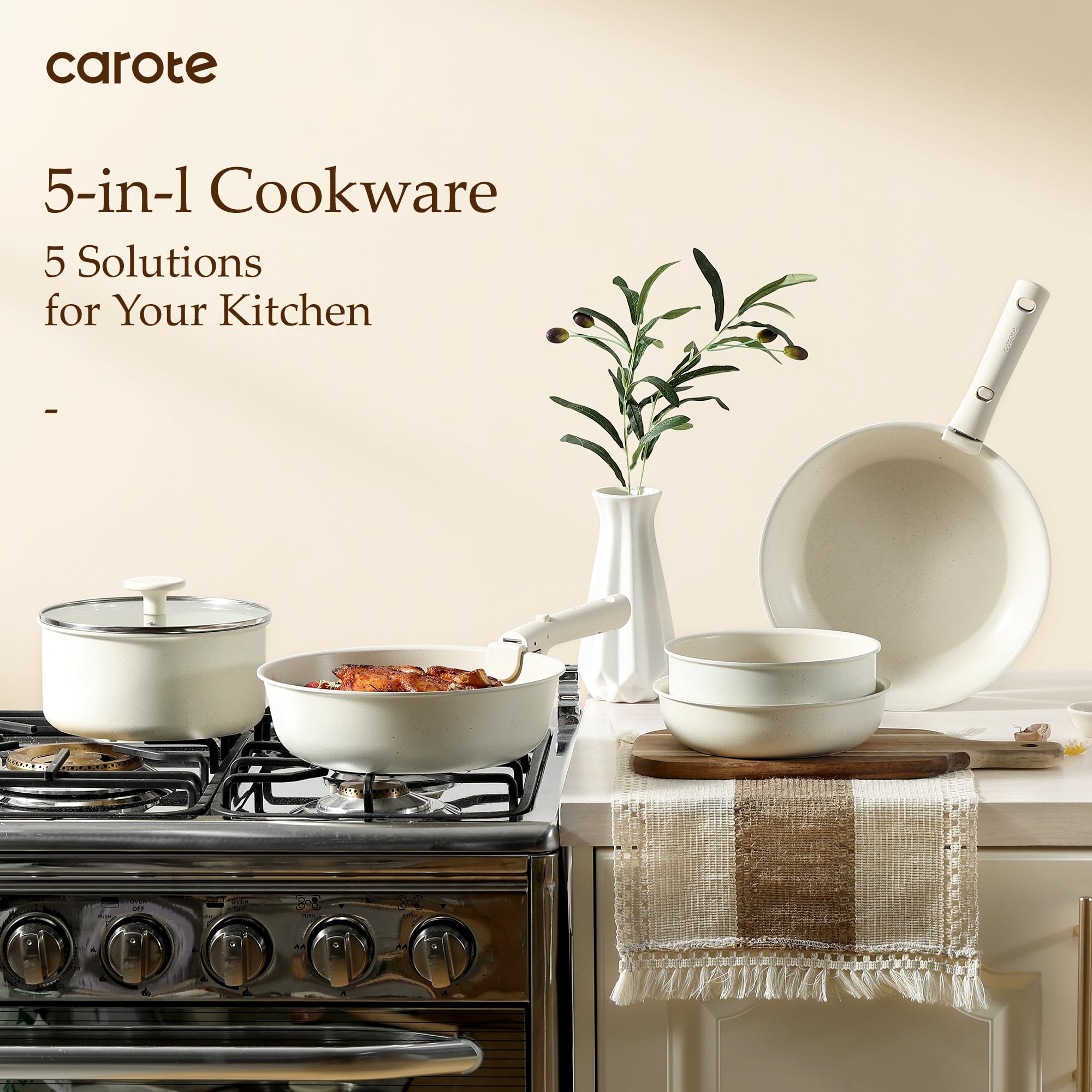 CAROTE set styled on table ready to serve for simple presentation
