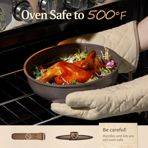 CAROTE lifestyle image of cookware on stovetop illustrating everyday cooking versatility