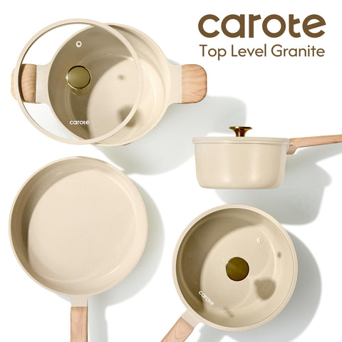 CAROTE saucepan set on kitchen counter conveying everyday cooking convenience