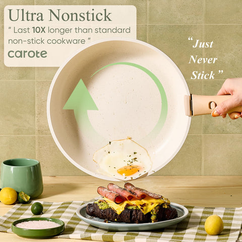 CAROTE nested pans stacked compactly to show space-saving storage benefit