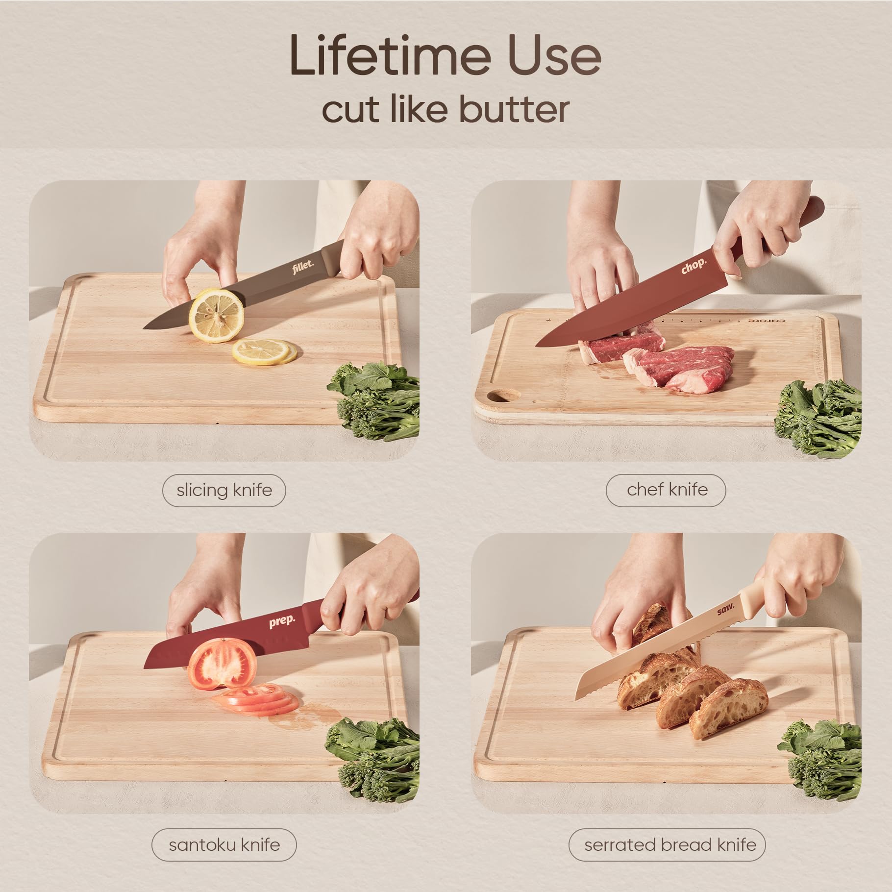 CAROTE rinsing nonstick-coated blade to demonstrate easy cleanup benefits