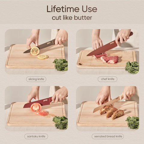 CAROTE rinsing nonstick-coated blade to demonstrate easy cleanup benefits