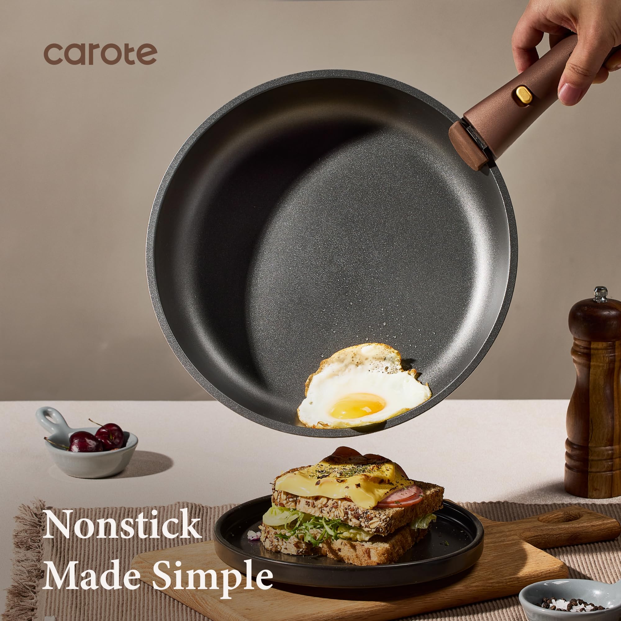 CAROTE nonstick surface texture for easy food release and cleanup