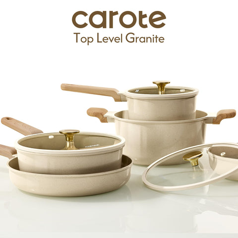 CAROTE ceramic nonstick surface texture close-up showing easy-clean benefit
