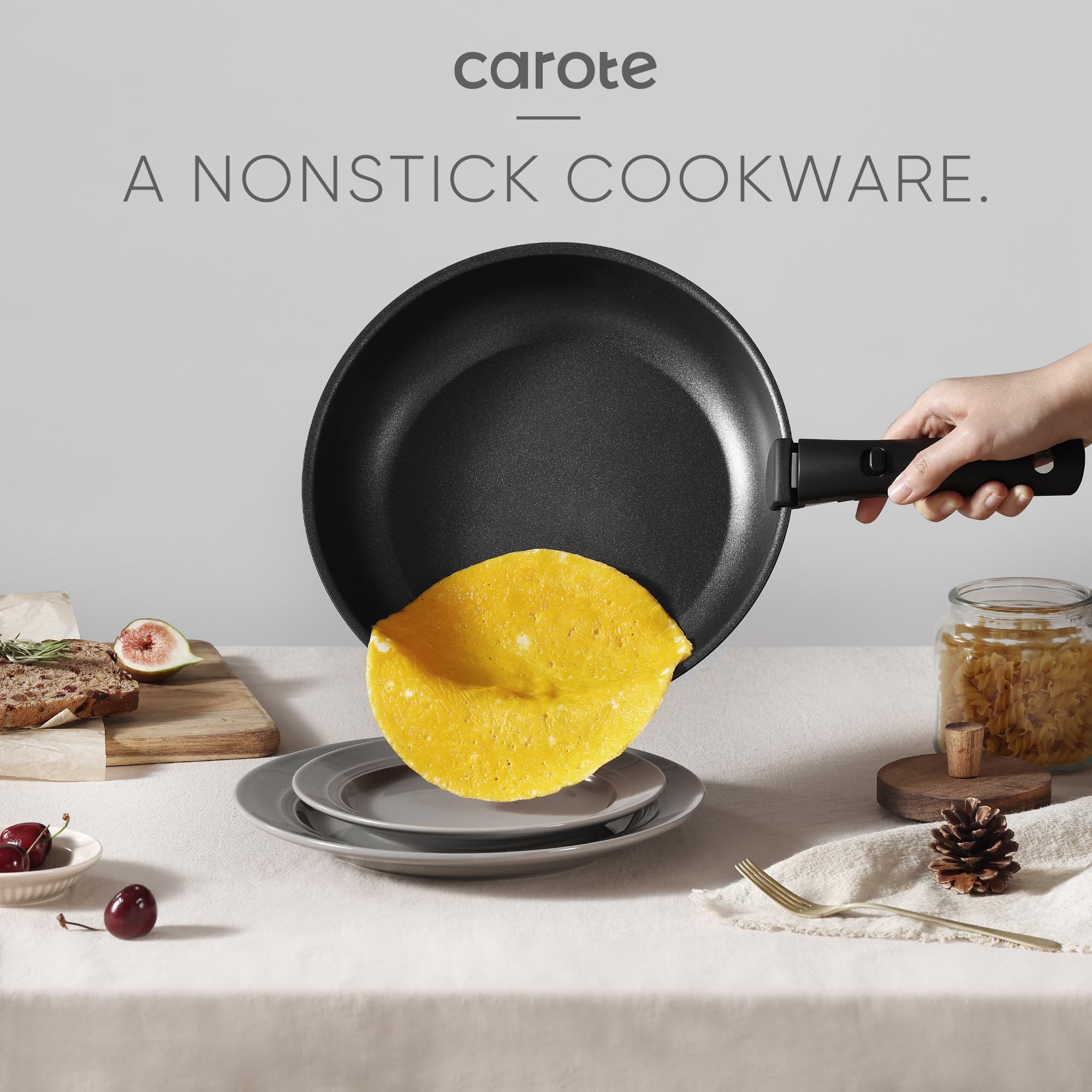 CAROTE nonstick interior texture close-up, easy-release surface for faster cleanup