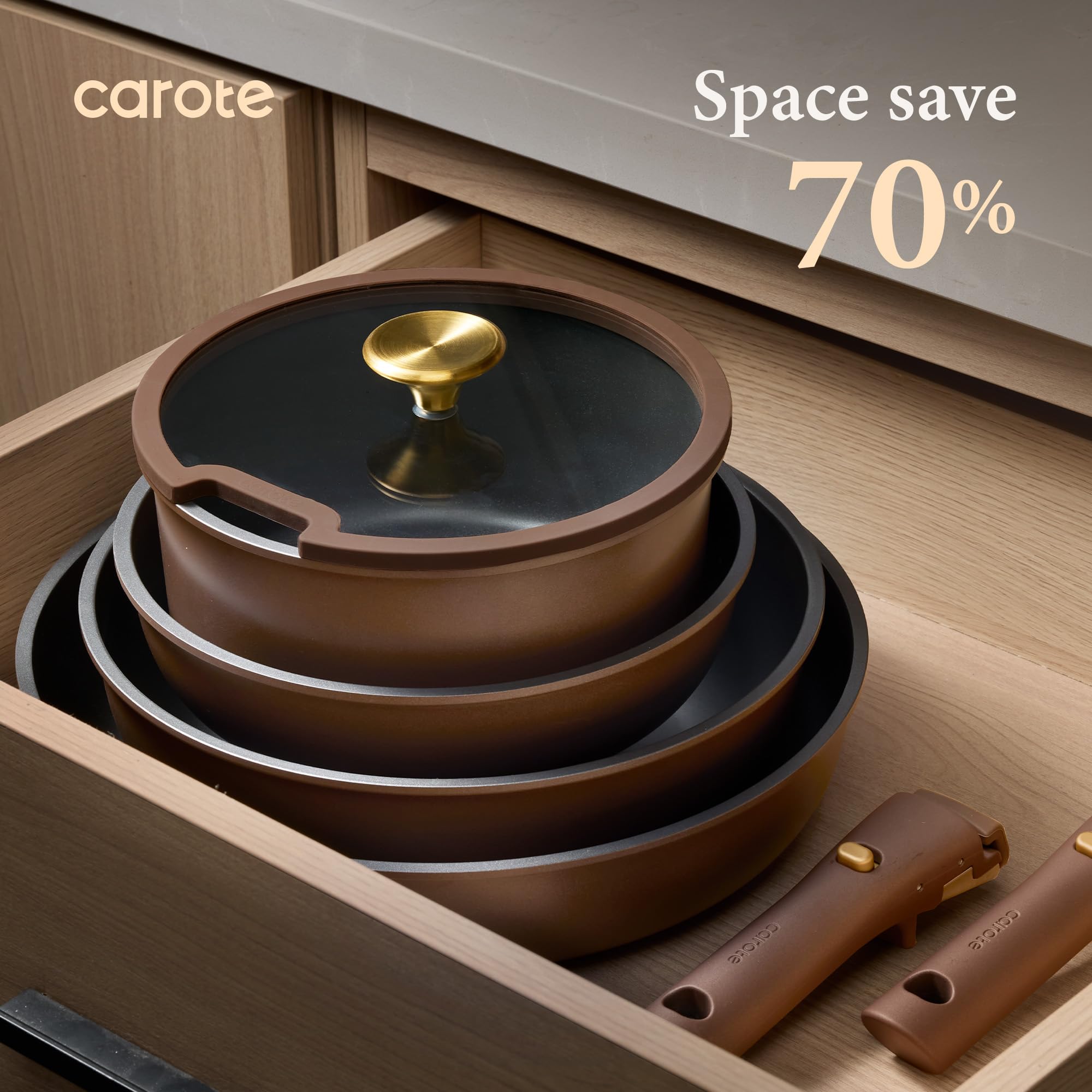 CAROTE cookware on induction cooktop for fast, even heating