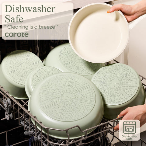 CAROTE oven-ready pan without handle showing oven compatibility advantage
