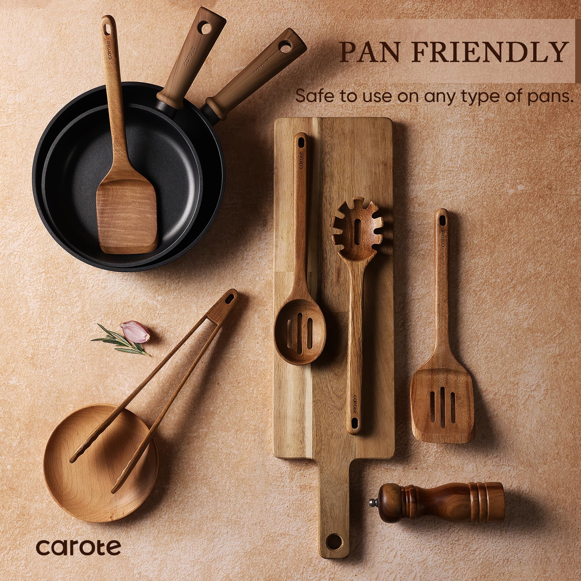 CAROTE pasta server and tongs detail for easy serving benefit