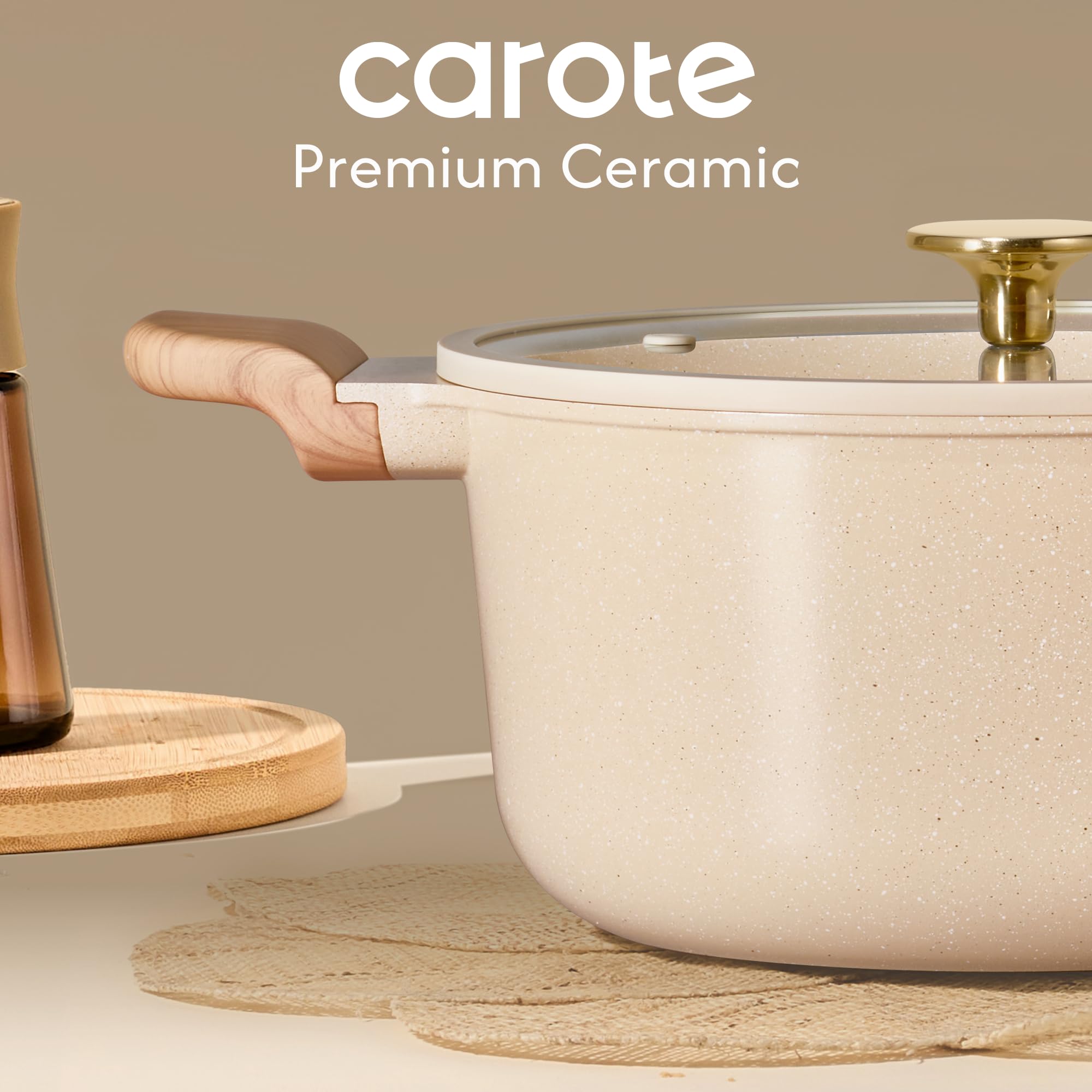CAROTE pot in use with simmering soup demonstrating even heating and consistent results